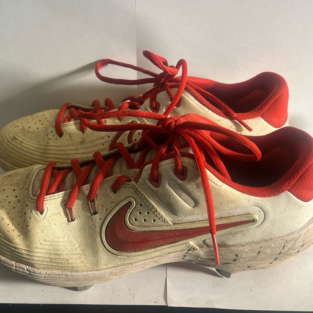 Nike Red and Cream Athletic Cleats